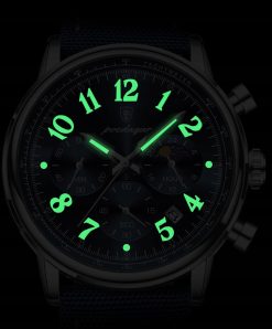 ZEGAREK MĘSKI ELEGANCKI POEDAGAR CHRONOGRAF PUDEŁKO WSKAŹNIK DZIEŃ / NOC 6