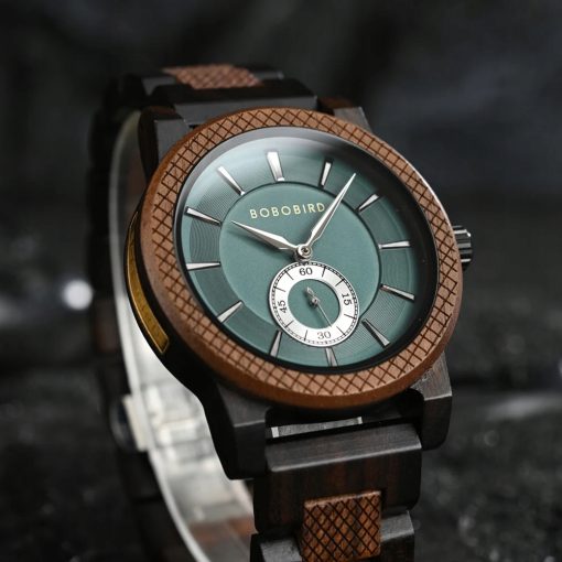 Drewniany zegarek męski BOBO BIRD T131-2 elegancki drewniana bransoleta