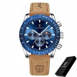 ZEGAREK MĘSKI ELEGANCKI POEDAGAR CHRONOGRAF PUDEŁKO WSKAŹNIK DZIEŃ / NOC