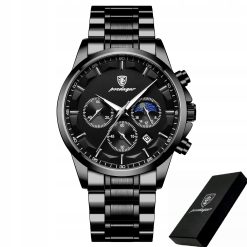 ZEGAREK MĘSKI ELEGANCKI POEDAGAR WSKAŹNIK DZIEŃ / NOC CHRONOGRAF PUDEŁKO