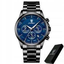 ZEGAREK MĘSKI ELEGANCKI POEDAGAR WSKAŹNIK DZIEŃ / NOC CHRONOGRAF PUDEŁKO