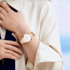 Złoty zegarek damski na bransolecie HANNAH MARTIN 1223 elegancki pudełko 3
