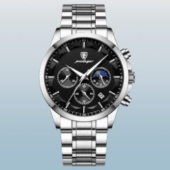 ZEGAREK MĘSKI ELEGANCKI POEDAGAR WSKAŹNIK DZIEŃ / NOC CHRONOGRAF PUDEŁKO