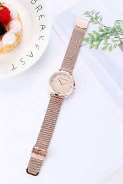 Zegarek damski rose gold na bransolecie mesh HANNAH MARTIN MS36 elegancki piękny pudełko 6