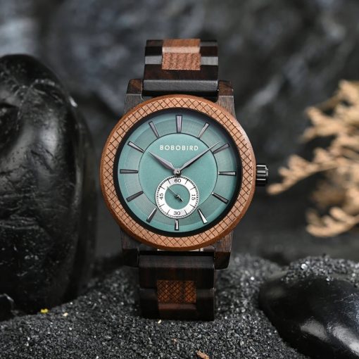 Drewniany zegarek męski BOBO BIRD T131-2 elegancki drewniana bransoleta