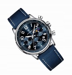 ZEGAREK MĘSKI ELEGANCKI POEDAGAR CHRONOGRAF PUDEŁKO WSKAŹNIK DZIEŃ / NOC 10