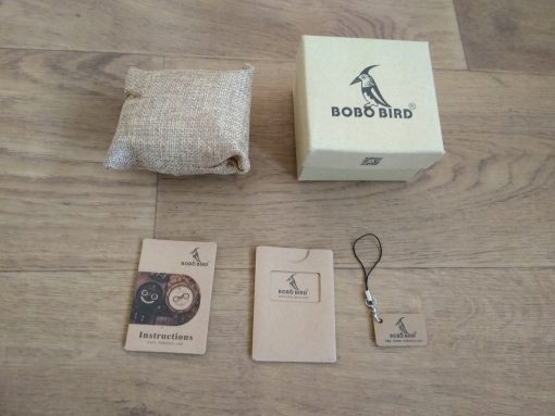 Drewniany męski zegarek BOBO BIRD T63-1 na bransolecie chronograf zielona tarcza