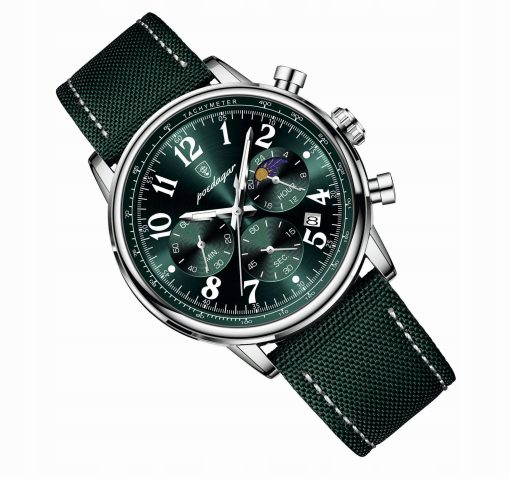 ZEGAREK MĘSKI ELEGANCKI POEDAGAR CHRONOGRAF PUDEŁKO WSKAŹNIK DZIEŃ / NOC