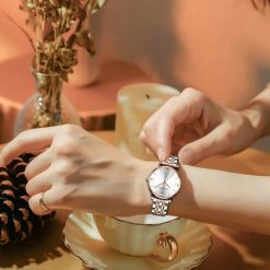 Piękny damski zegarek na bransolecie HANNAH MARTIN 1522 elegancki rose gold srebrny 6