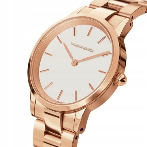 Zegarek damski na bransolecie HANNAH MARTIN 1223 rose gold elegancki pudełko