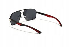 Męskie Okulary Przeciwsłoneczne Solenzio Aviator Polaryzacja z Etui UV400 czarne złote czerwone 3