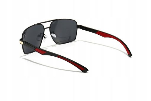 Męskie Okulary Przeciwsłoneczne Solenzio Aviator Polaryzacja z Etui UV400 czarne złote czerwone