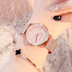 Zegarek damski rose gold na bransolecie mesh HANNAH MARTIN MS36 elegancki piękny pudełko 4