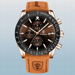 ZEGAREK MĘSKI ELEGANCKI POEDAGAR SPOROTWY CHRONOGRAF+PUDEŁKO SKÓRZANY PASEK
