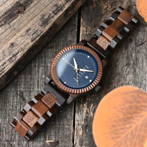 Drewniany zegarek męski BOBO BIRD T131-1 elegancki drewniana bransoleta