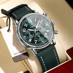 ZEGAREK MĘSKI ELEGANCKI POEDAGAR CHRONOGRAF PUDEŁKO WSKAŹNIK DZIEŃ / NOC