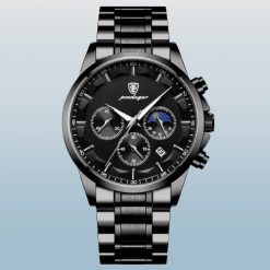 ZEGAREK MĘSKI ELEGANCKI POEDAGAR WSKAŹNIK DZIEŃ / NOC CHRONOGRAF PUDEŁKO