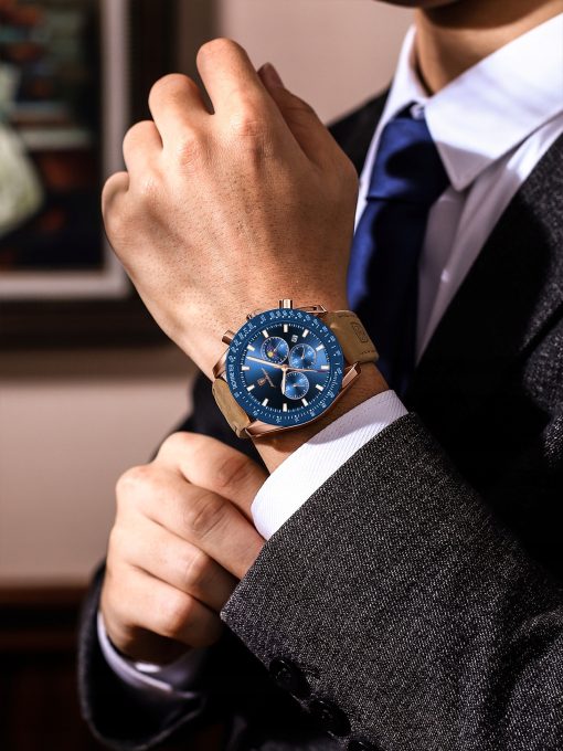 ZEGAREK MĘSKI ELEGANCKI POEDAGAR CHRONOGRAF PUDEŁKO WSKAŹNIK DZIEŃ / NOC