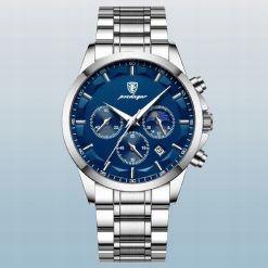ZEGAREK MĘSKI ELEGANCKI POEDAGAR WSKAŹNIK DZIEŃ / NOC CHRONOGRAF PUDEŁKO