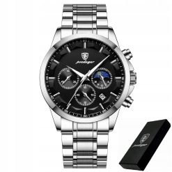 ZEGAREK MĘSKI ELEGANCKI POEDAGAR WSKAŹNIK DZIEŃ / NOC CHRONOGRAF PUDEŁKO