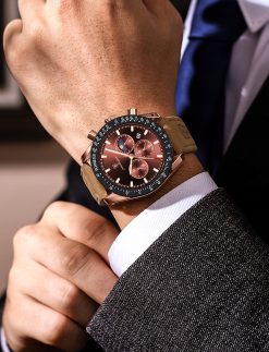 ZEGAREK MĘSKI ELEGANCKI POEDAGAR CHRONOGRAF PUDEŁKO WSKAŹNIK DZIEŃ / NOC 3