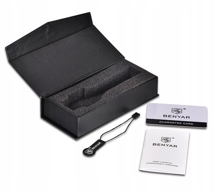 CZARNY ZEGAREK MĘSKI BENYAR NA SKÓRZANYM PASKU ELEGANCKI CHRONOGRAF PUDEŁKO CZARNY ZEGAREK MĘSKI BENYAR NA SKÓRZANYM PASKU ELEGANCKI CHRONOGRAF PUDEŁKO