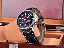 CZARNY ZEGAREK MĘSKI BENYAR NA SKÓRZANYM PASKU DATOWNIK CHRONOGRAF PUDEŁKO 3 CZARNY ZEGAREK MĘSKI BENYAR NA SKÓRZANYM PASKU DATOWNIK CHRONOGRAF PUDEŁKO 3