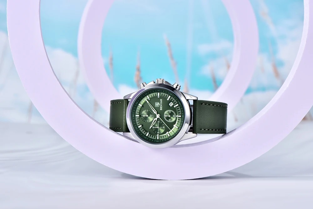 CZARNY ZEGAREK MĘSKI BENYAR NA SKÓRZANYM PASKU ELEGANCKI CHRONOGRAF PUDEŁKO CZARNY ZEGAREK MĘSKI BENYAR NA SKÓRZANYM PASKU ELEGANCKI CHRONOGRAF PUDEŁKO