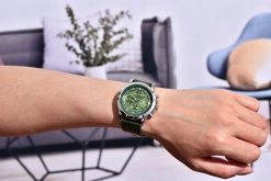 CZARNY ZEGAREK MĘSKI BENYAR NA SKÓRZANYM PASKU ELEGANCKI CHRONOGRAF PUDEŁKO