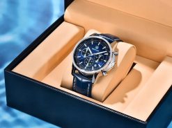 NIEBIESKI ZEGAREK MĘSKI BENYAR SKÓRZANY PASKEK DATOWNIK CHRONOGRAF PUDEŁKO 4 NIEBIESKI ZEGAREK MĘSKI BENYAR SKÓRZANY PASKEK DATOWNIK CHRONOGRAF PUDEŁKO 4