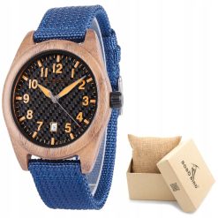 DREWNIANY ZEGAREK MĘSKI BOBO BIRD T165-2 ELEGANCKI NYLONOWY PASEK PUDEŁKO 05e227fc8d610b997061edc0e18a65ad