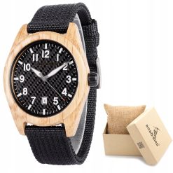 DREWNIANY ZEGAREK MĘSKI BOBO BIRD T165-2 ELEGANCKI NYLONOWY PASEK PUDEŁKO 853ddf3b491be871c9180f4fd8d39ac8